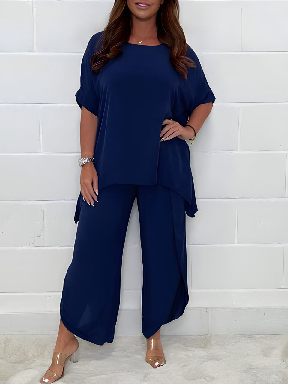 Damen Atmungsaktives Zweiteiler Set | Elegantes Übergrößen Design für Komfort und Stil