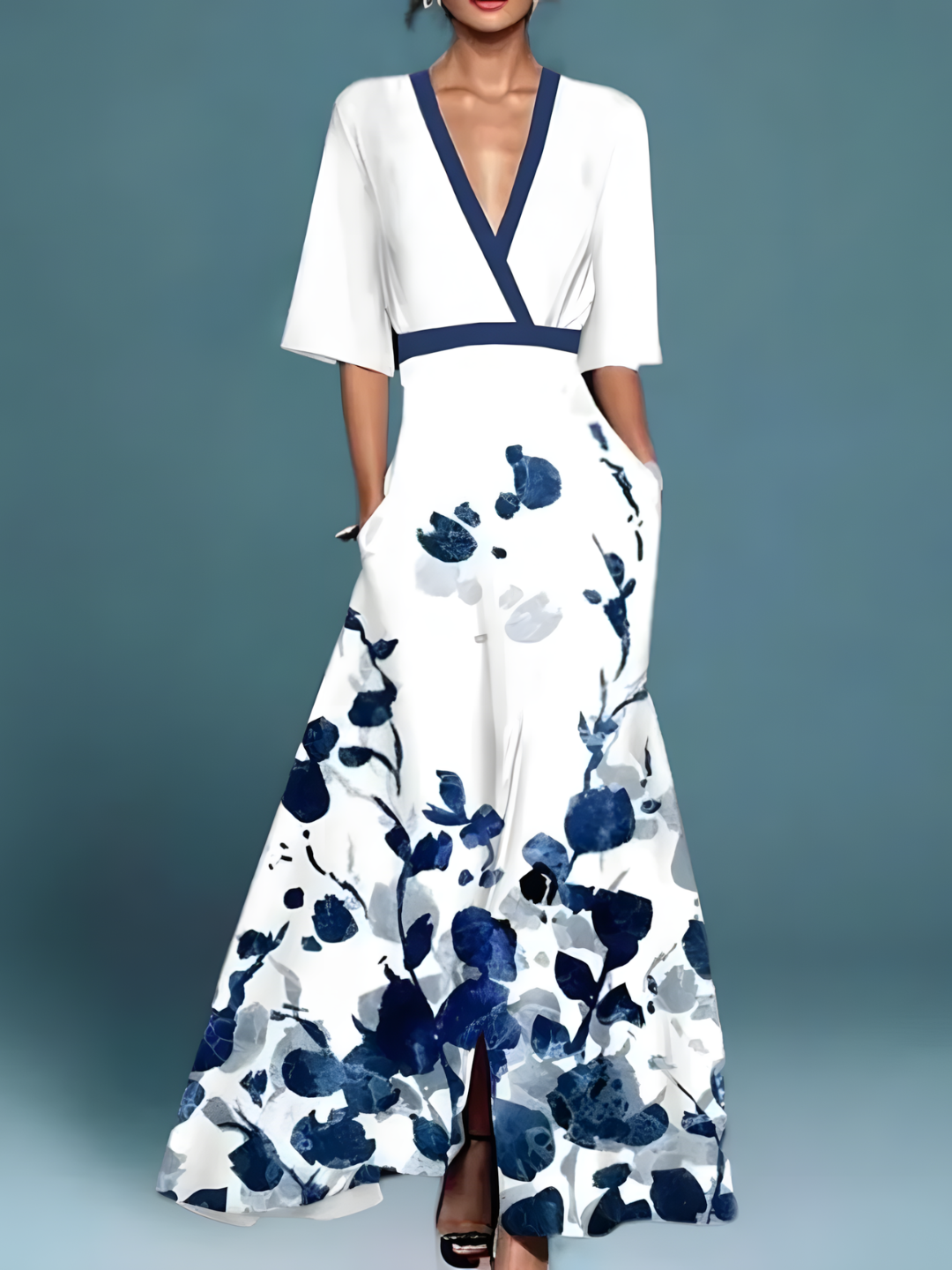 Damen Elegantes Blumenmuster Kleid | Stilvolles Sommerkleid für Jeden Anlass