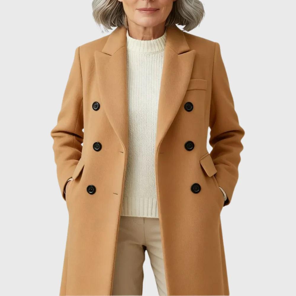 Damen Klassischer Wollmantel | Eleganter Taillierter Winterüberwurf 7