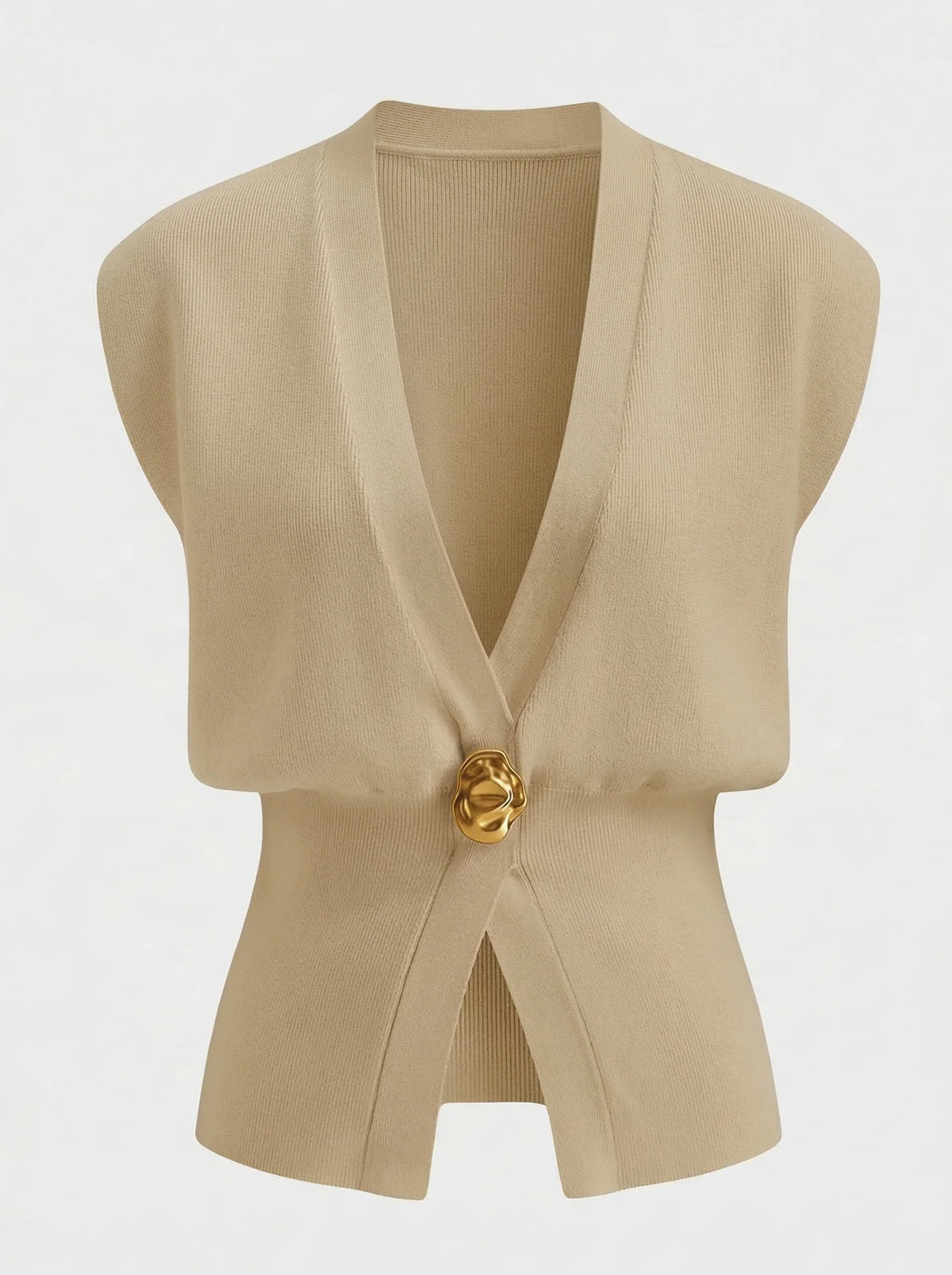 Damen Strickweste | Elegante V-Ausschnitt Ärmellose Weste 12