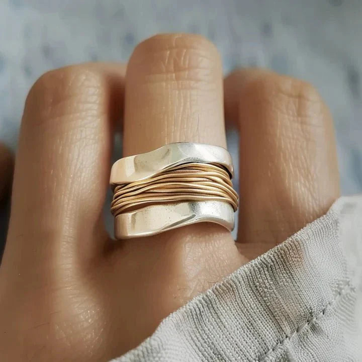 Unisex Eleganter DualTone-Ring | Hochwertiges Schmuckstück für Jeden Anlass