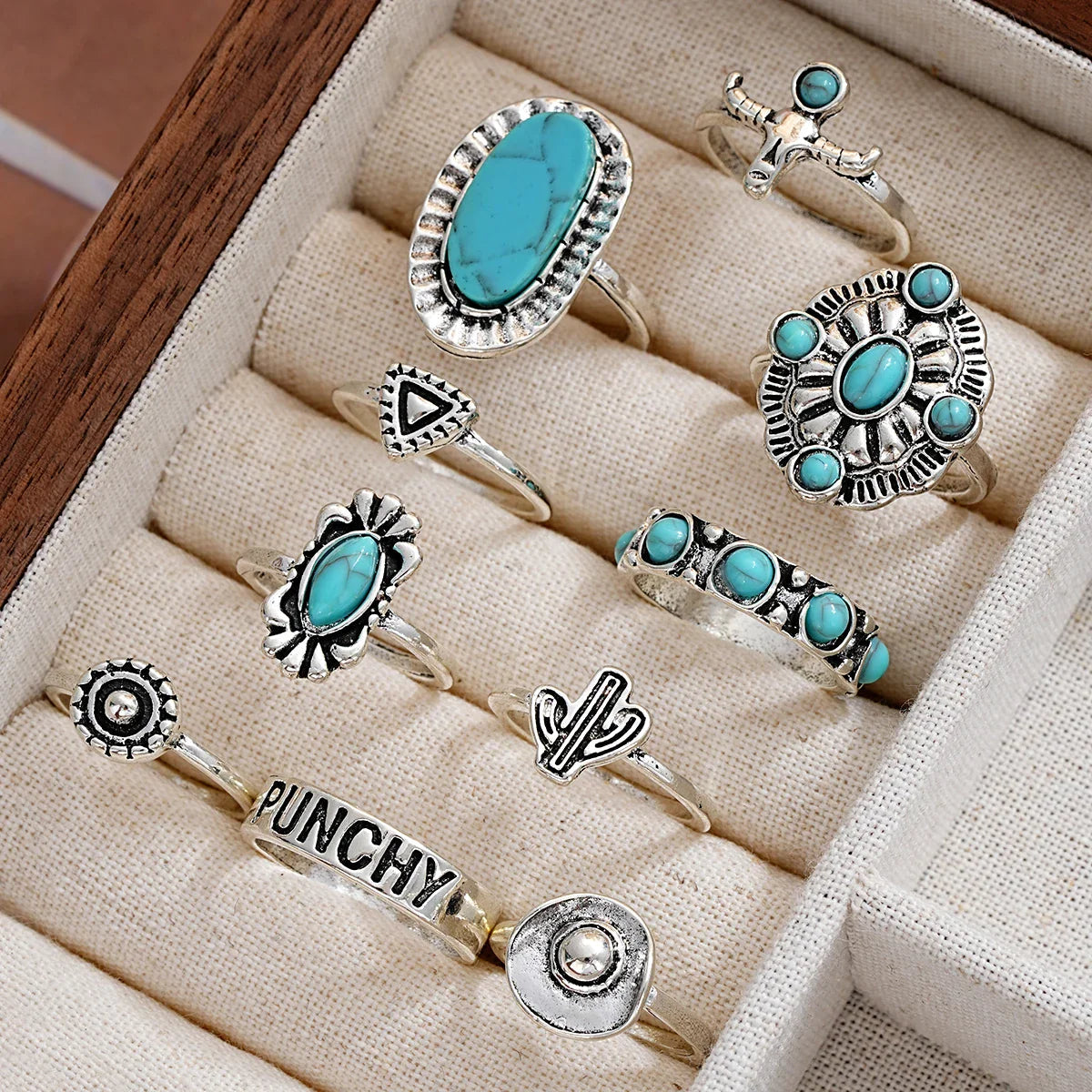 Women's 10-Piece Western Ring Set | Elegant Jewelry Collection for Special Occasions