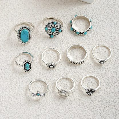 Women's 10-Piece Western Ring Set | Elegant Jewelry Collection for Special Occasions