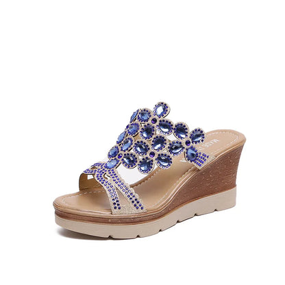 Damen Atmungsaktive Keilsandalen | Elegante Peep Toe Sommer Schuhe | Rutschfest und Komfortabel