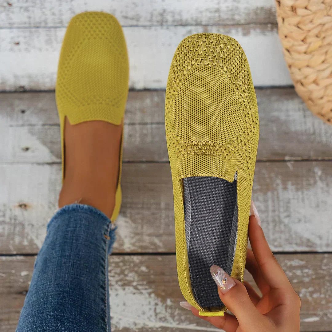 Damen Atmungsaktive Strick Slipper | Bequeme Slip-On Flats mit Gepolsterter Innensohle 6
