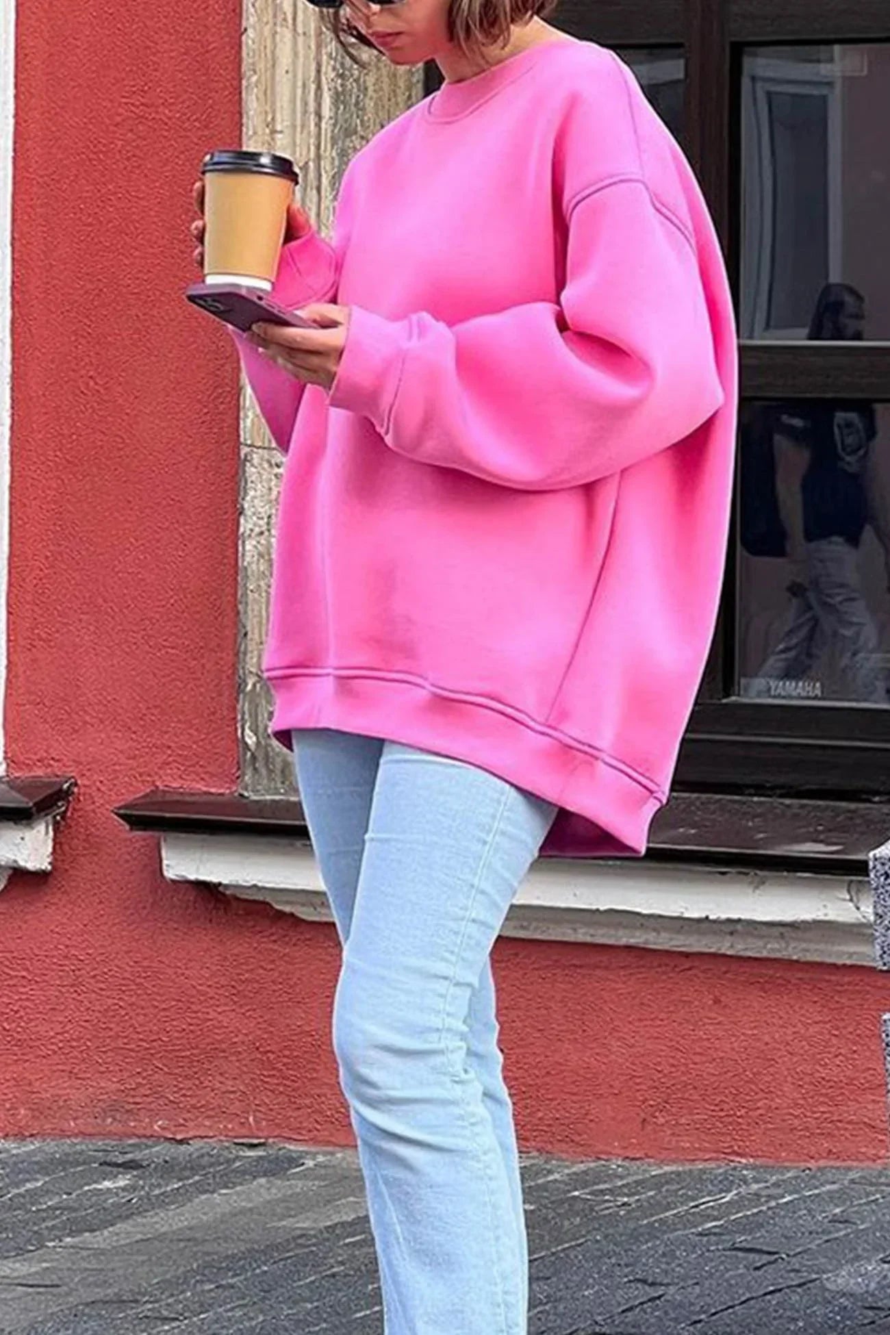 Damen Baumwoll Sweatshirt | Bequemes Oversized Langarm-Oberteil für Lässigen Look
