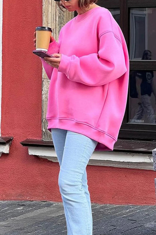 Damen Baumwoll Sweatshirt | Bequemes Oversized Langarm-Oberteil für Lässigen Look