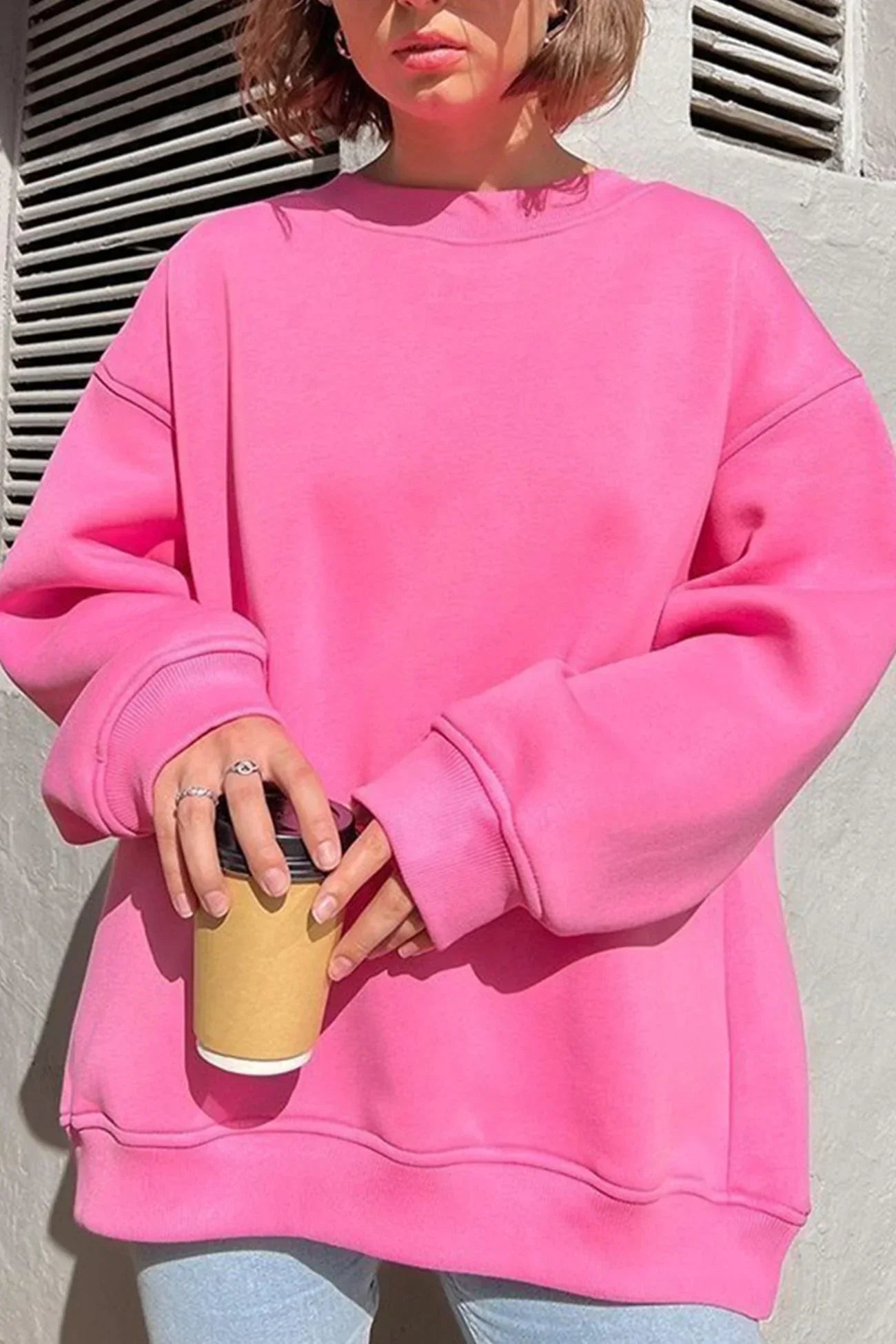 Damen Baumwoll Sweatshirt | Bequemes Oversized Langarm-Oberteil für Lässigen Look