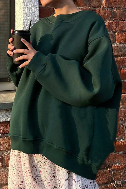 Damen Baumwoll Sweatshirt | Bequemes Oversized Langarm-Oberteil für Lässigen Look