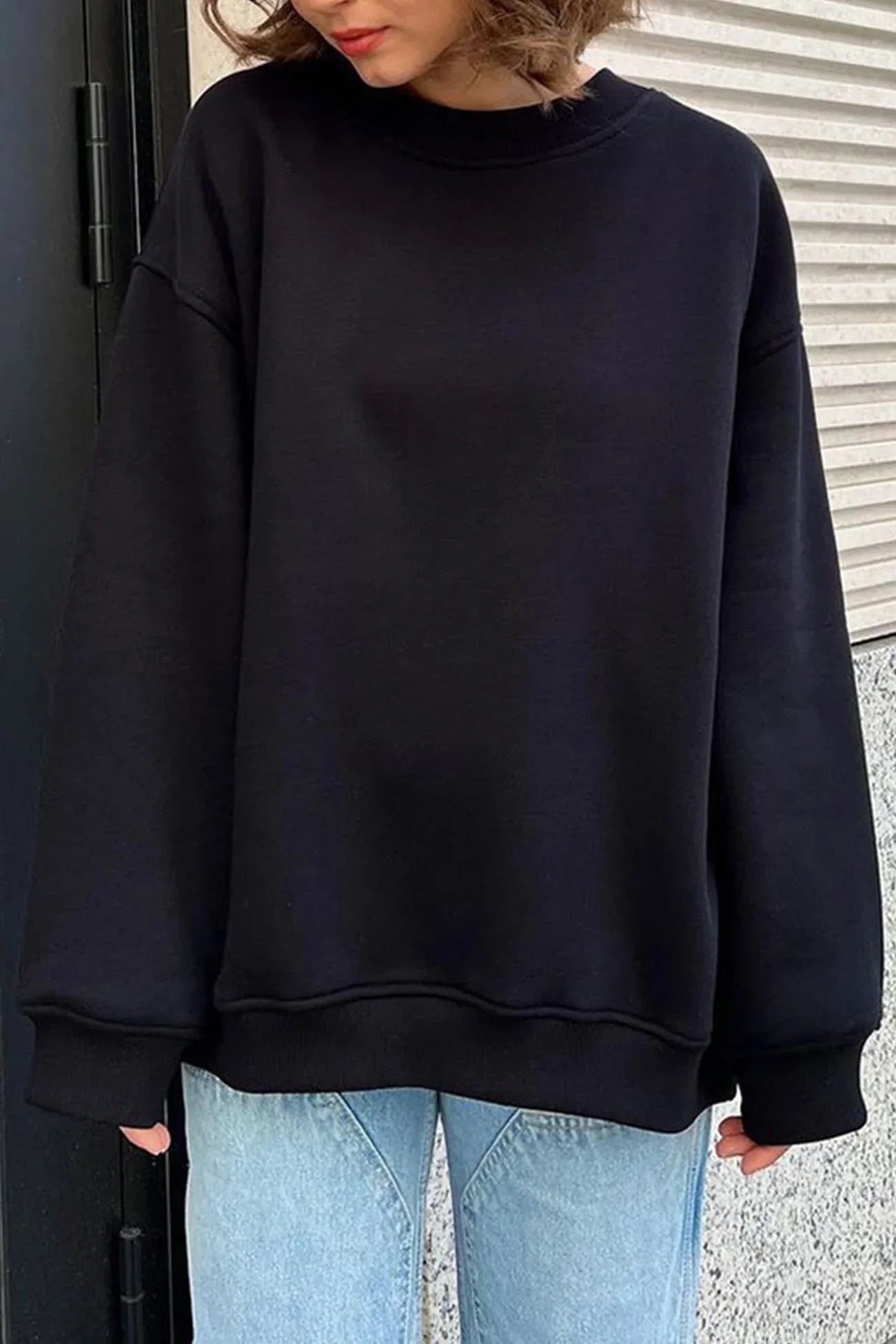 Damen Baumwoll Sweatshirt | Bequemes Oversized Langarm-Oberteil für Lässigen Look