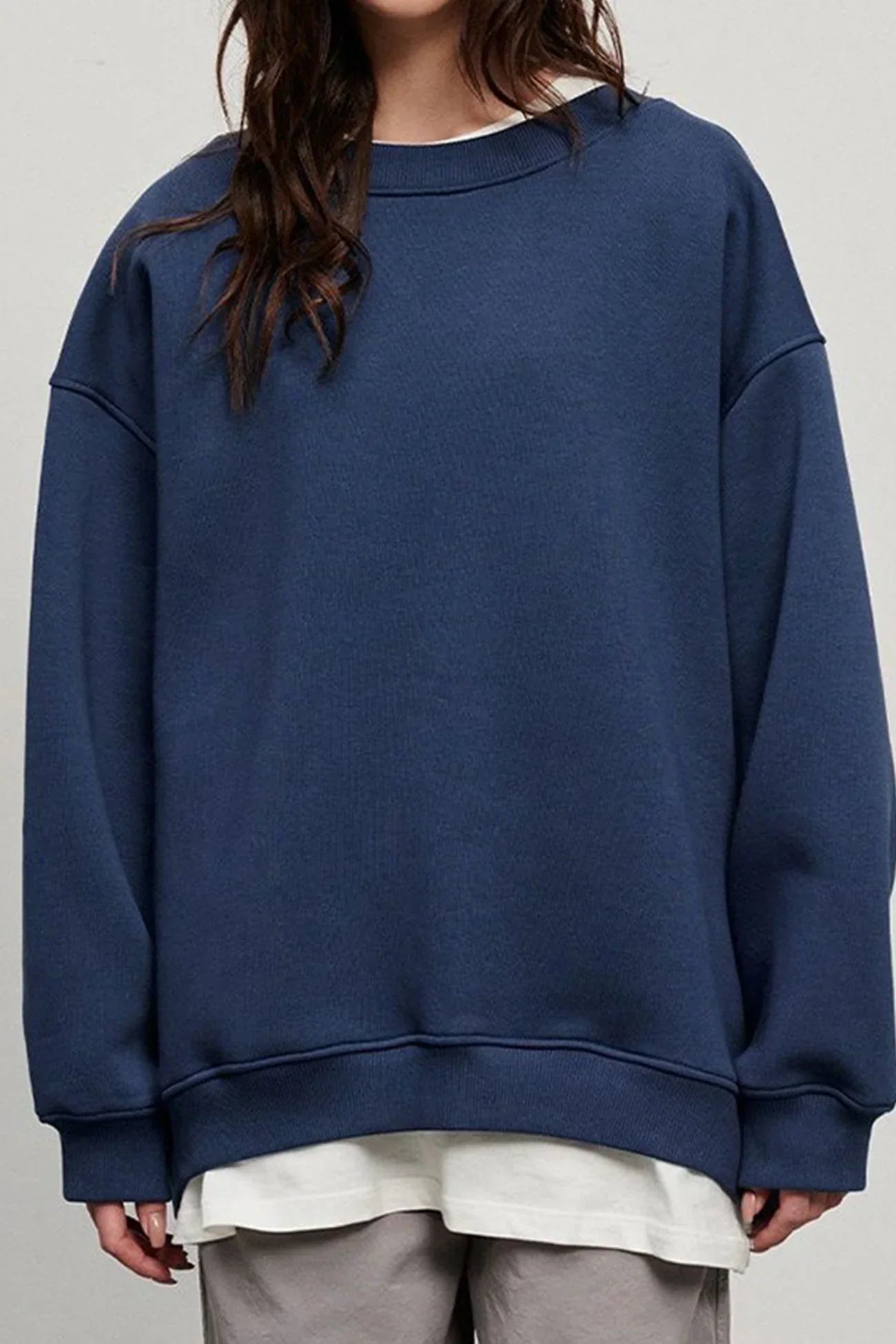Damen Baumwoll Sweatshirt | Bequemes Oversized Langarm-Oberteil für Lässigen Look