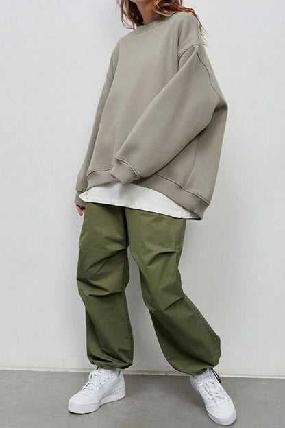 Damen Baumwoll Sweatshirt | Bequemes Oversized Langarm-Oberteil für Lässigen Look