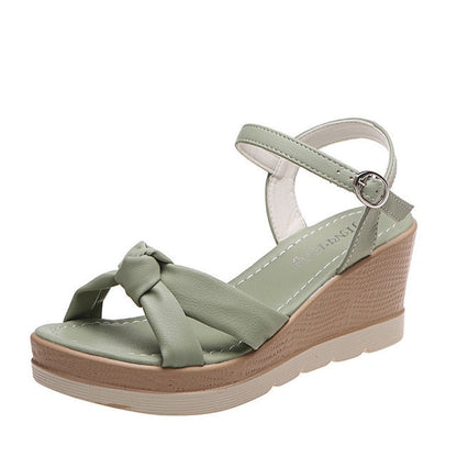 Damen Bequeme Leder Plateau-Keilsandalen | Stilvolle Sommer Wedges