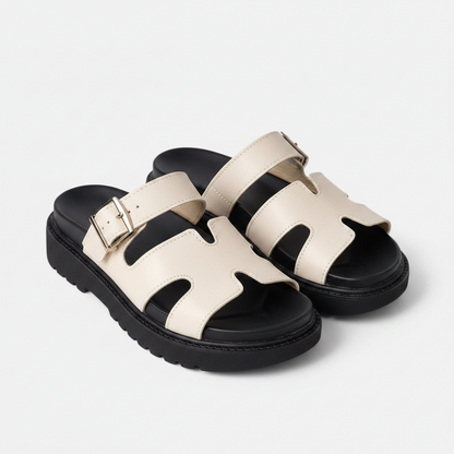 Damen Bequeme Synthetik Plateau Sandalen | Verstellbare Sommerschuhe mit Stützendem Fußbett