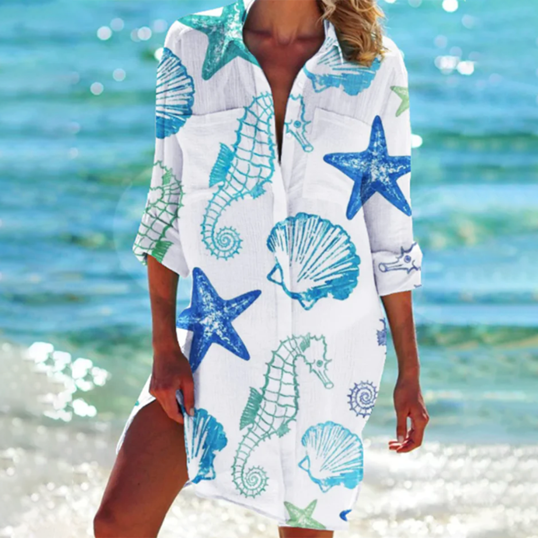Damen Bunte Baumwollmischung Bluse | Luftige A-Linien Sommerhemden für Warmen Tage