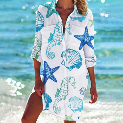 Damen Bunte Baumwollmischung Bluse | Luftige A-Linien Sommerhemden für Warmen Tage