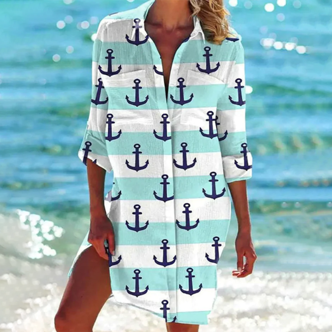 Damen Bunte Baumwollmischung Bluse | Luftige A-Linien Sommerhemden für Warmen Tage
