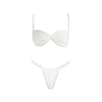 Damen Bunte Perlen Bikini Set | Sexy Bandeau Badeanzug Mit Rock Für Sommer