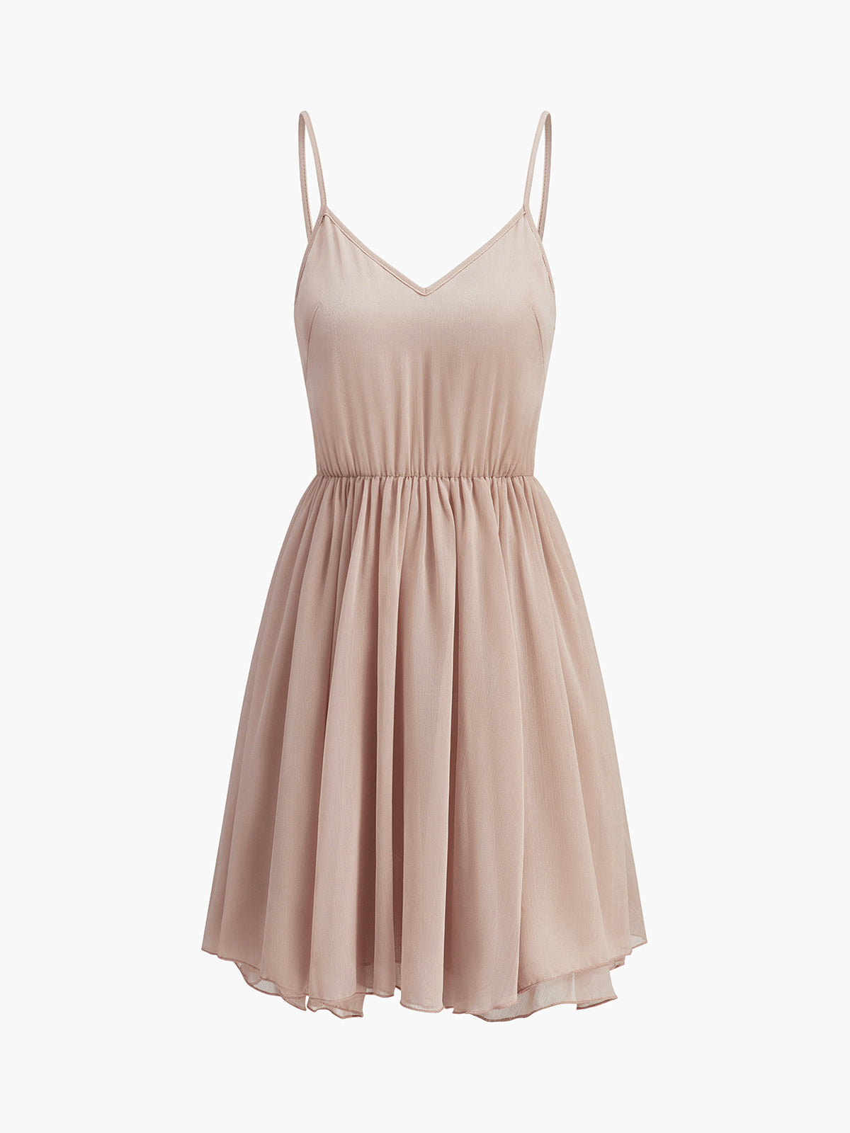 Damen Chiffon Kleid mit Rüschen | Elegantes Stehkragen Kurzarm Kleid 7