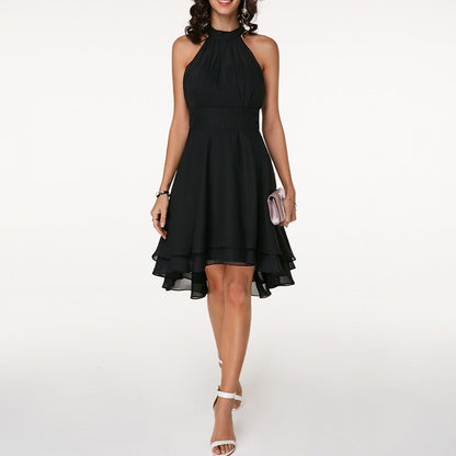 Damen Chiffon Midikleid | Elegantes Neckholder Cocktailkleid für besondere Anlässe 10