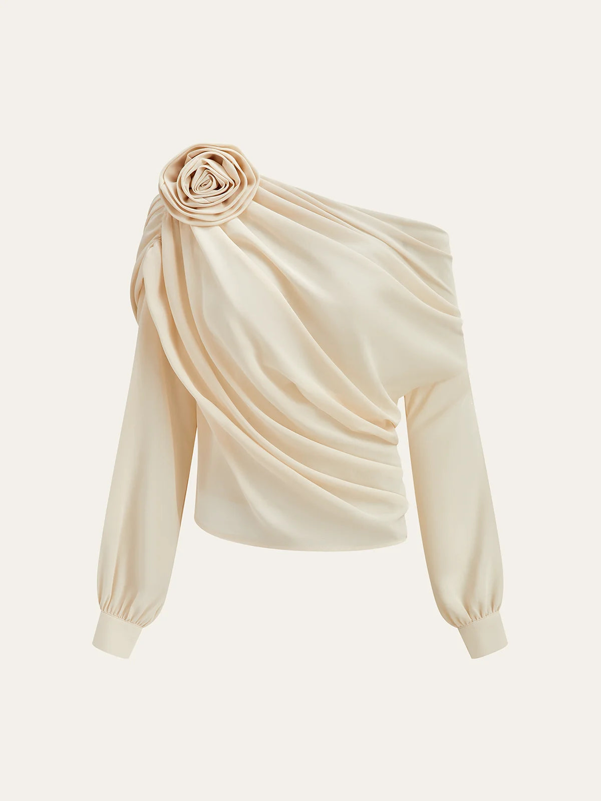 Damen Chiffonbluse mit asymmetrischem Ausschnitt | Elegante Langarmbluse 5