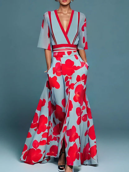 Damen Elegantes Blumenmuster Kleid | Stilvolles Sommerkleid für Jeden Anlass