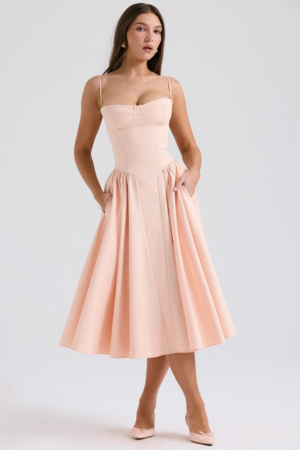 Damen Elegantes Mischgewebe Midi-Kleid | Schmeichelhaftes Sommerkleid für Alle Anlässe 2