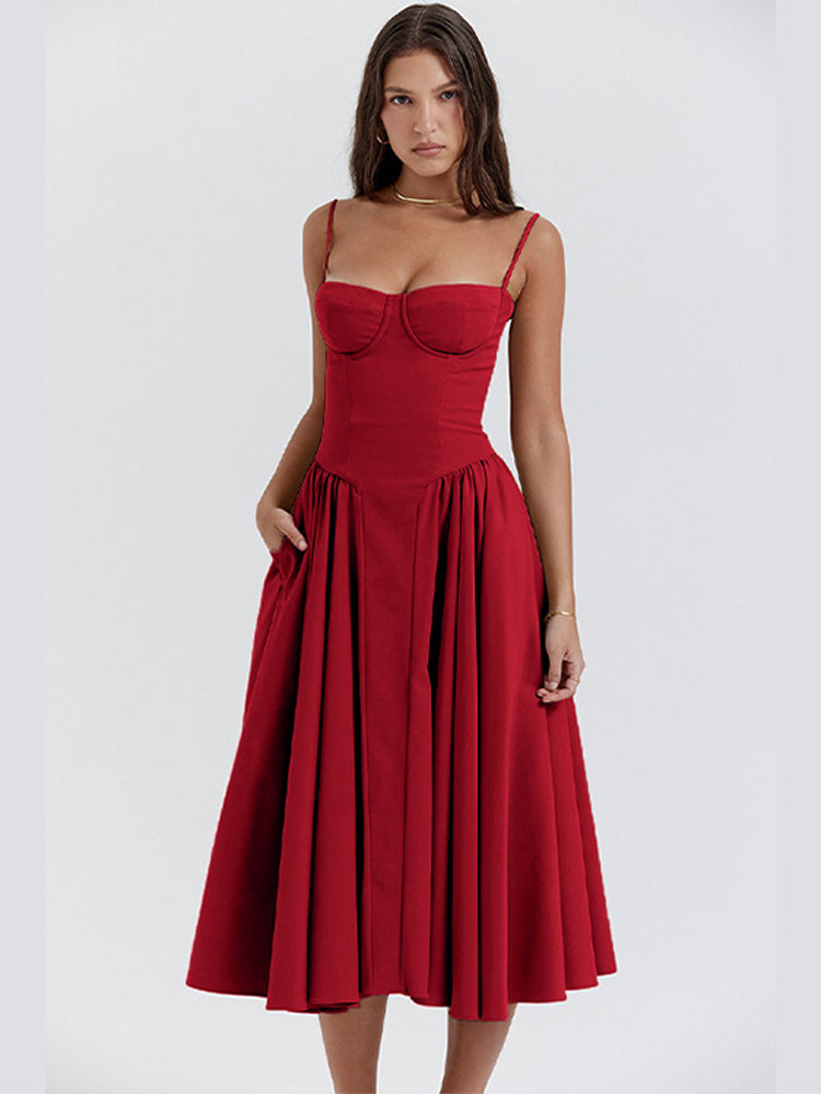 Damen Elegantes Mischgewebe Midi-Kleid | Schmeichelhaftes Sommerkleid für Alle Anlässe 7