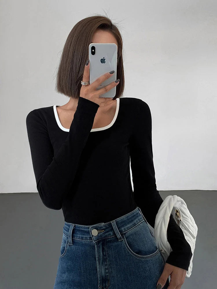 Damen Elegantes Oberteil mit Eckigem Ausschnitt | Stilvolles Basic-Top 4