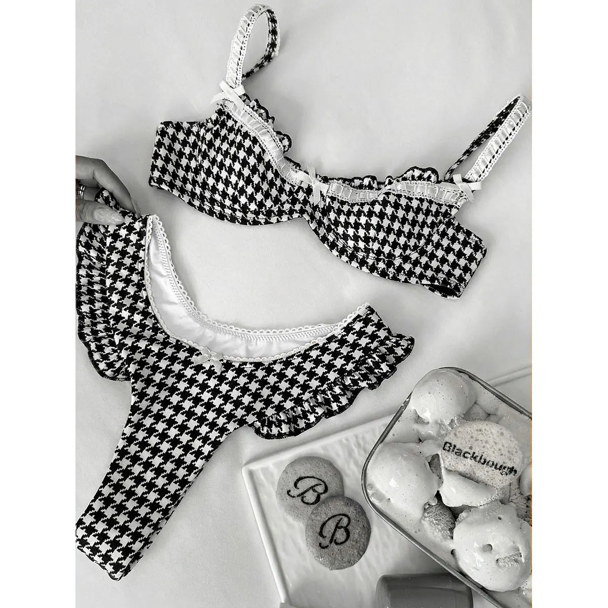 Damen Floral Bikini Set | Sexy Bandeau Push-Up Badeanzug für den Sommer