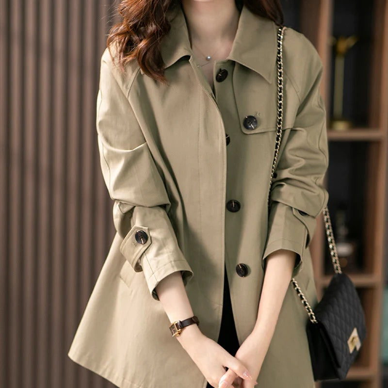 Damen Floral Futter Jacke | Eleganter Button Front Topper für Frühling 3