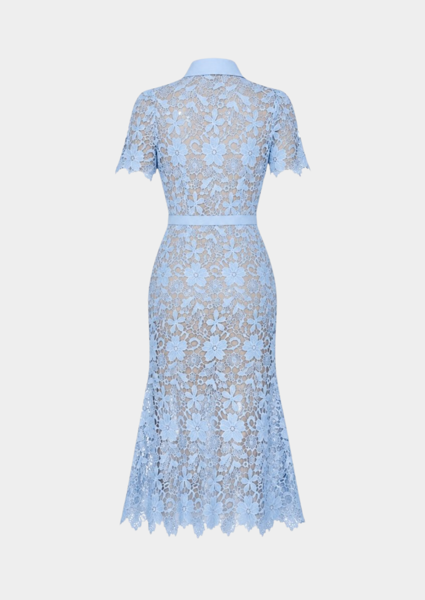 Damen Floral Spitze Midi Kleid | Elegantes Kurzärmeliges Festliches Kleid für Hochzeitsgäste