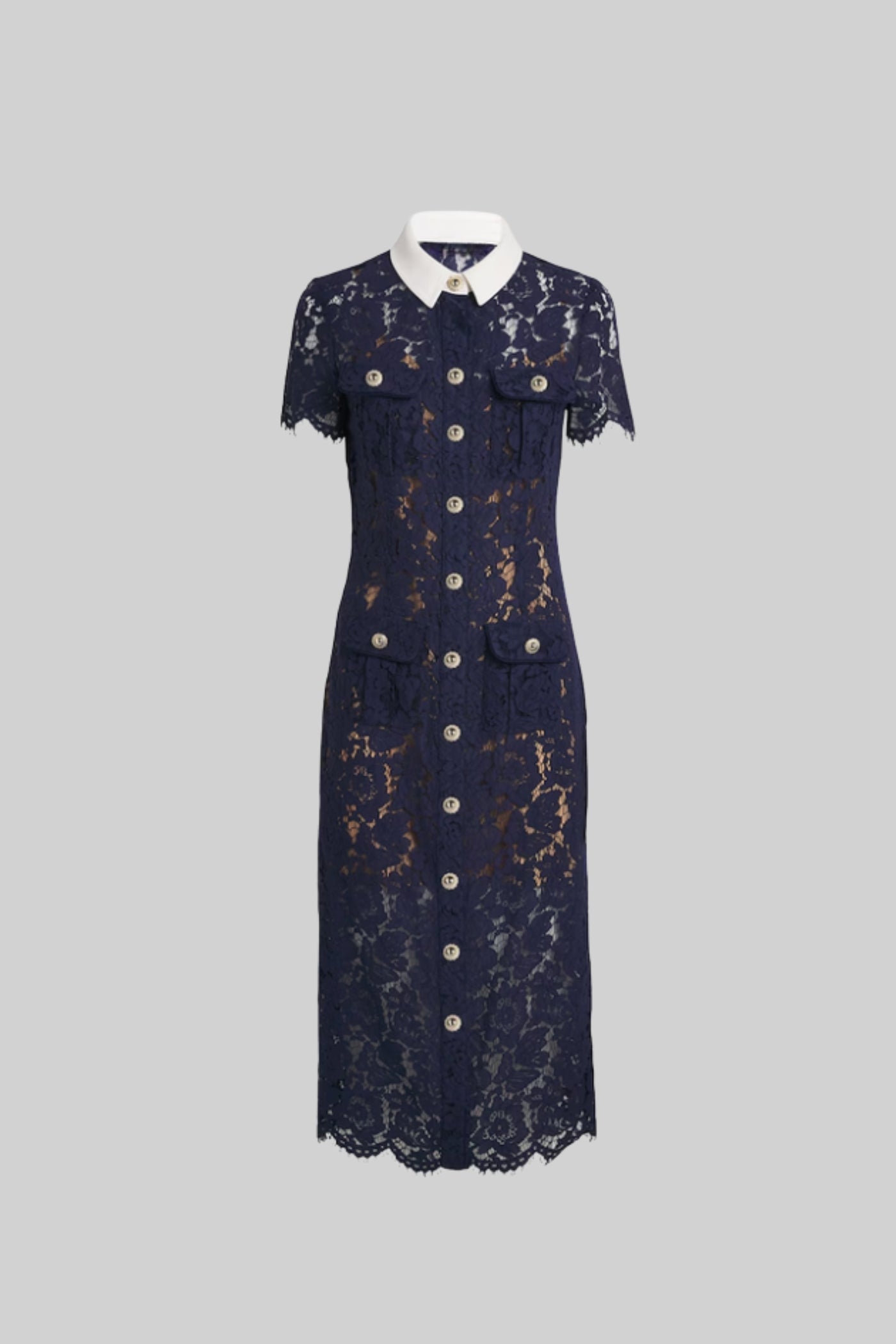 Damen Florales Spitzen Midikleid | Elegantes Hochzeitsgast Kleid mit Gürtel 7