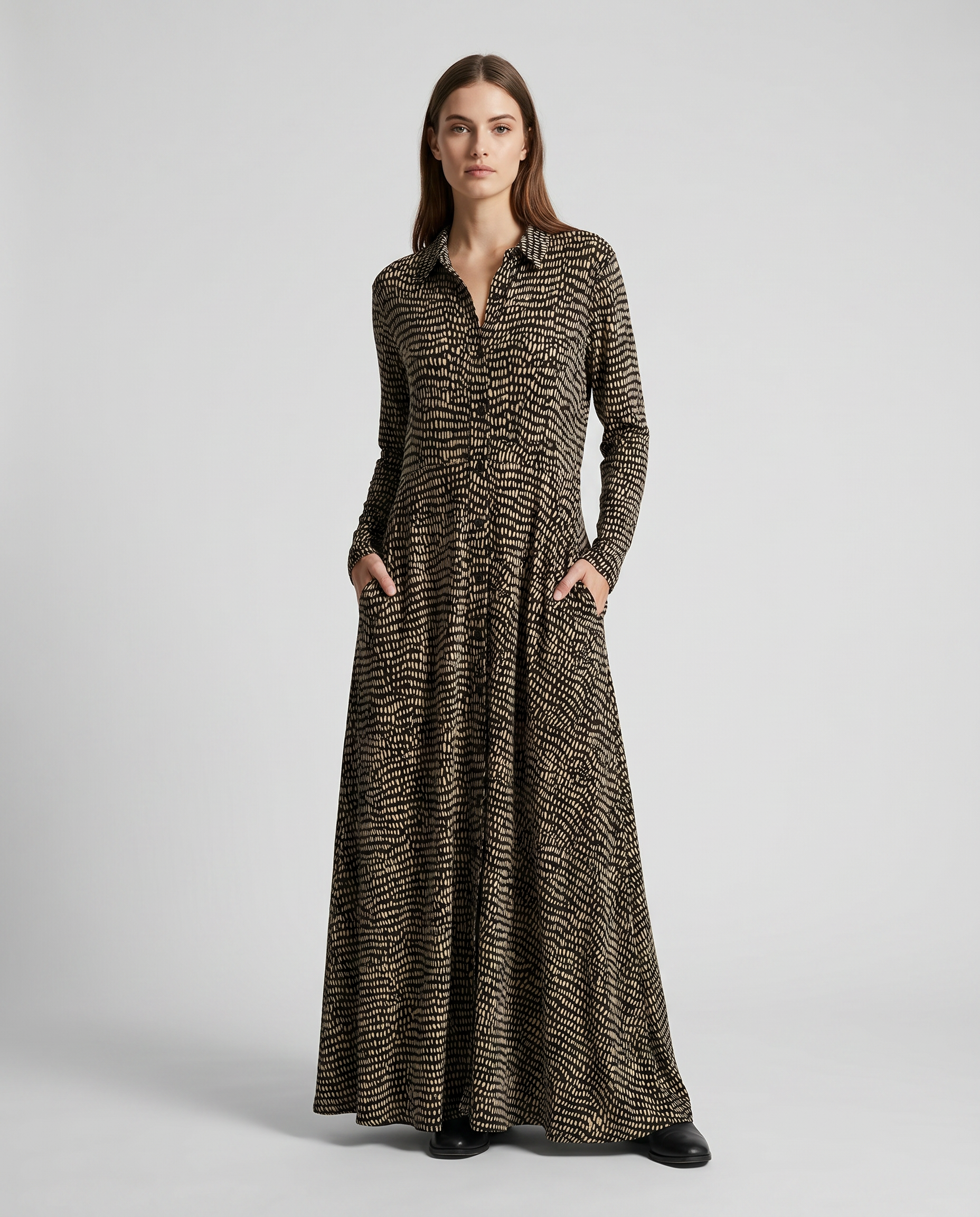 Damen Gemustertes Viskose Maxi Kleid | Bequem Fließendes Sommerkleid 1