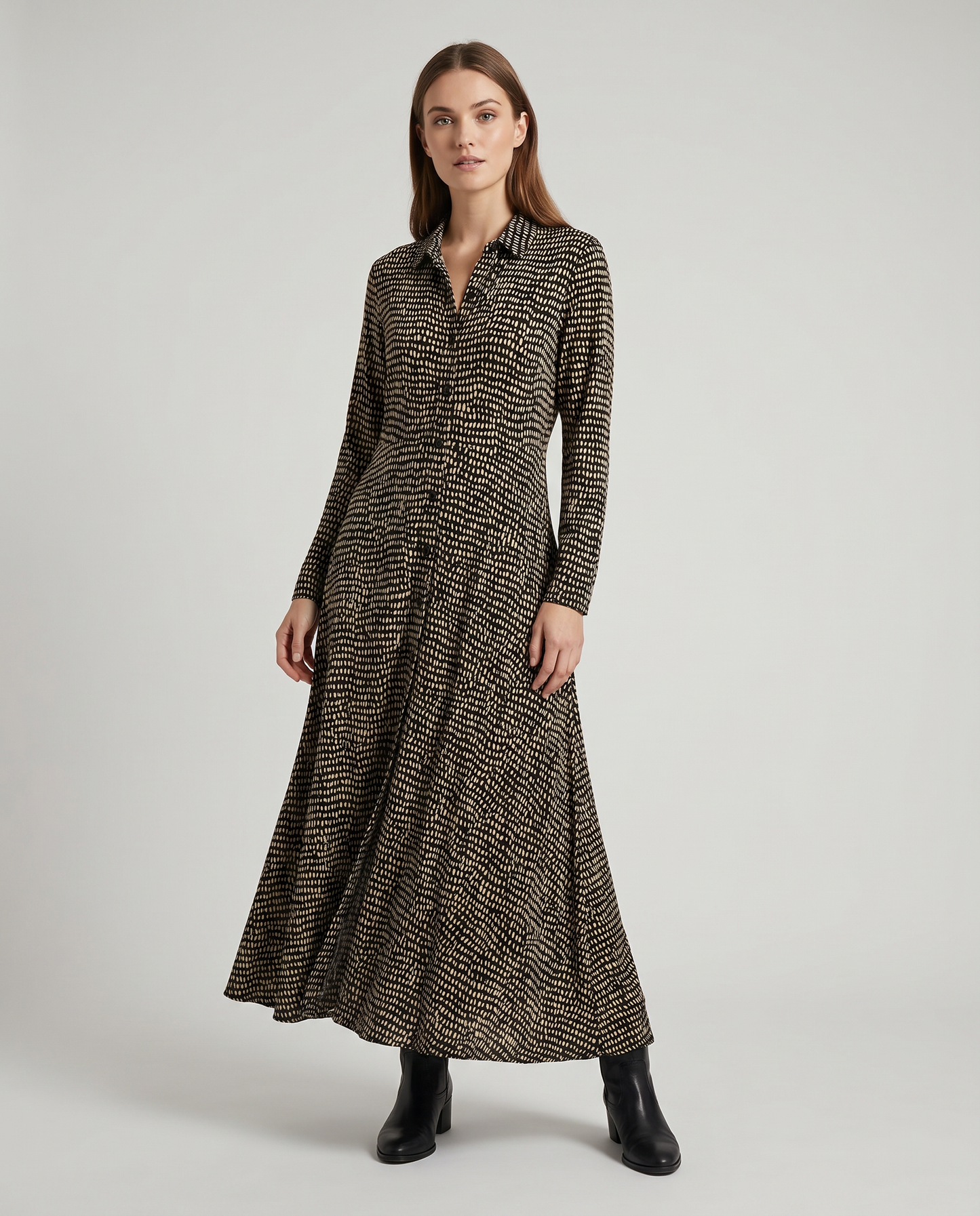 Damen Gemustertes Viskose Maxi Kleid | Bequem Fließendes Sommerkleid 2