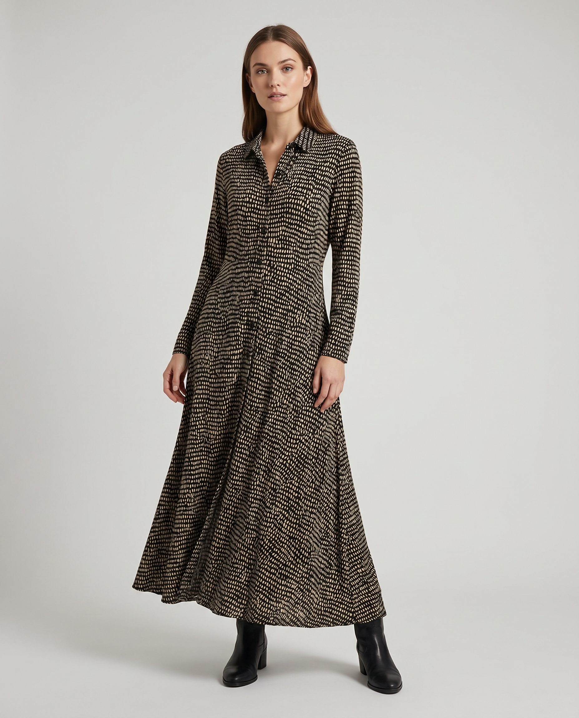 Damen Gemustertes Viskose Maxi Kleid | Bequem Fließendes Sommerkleid 2
