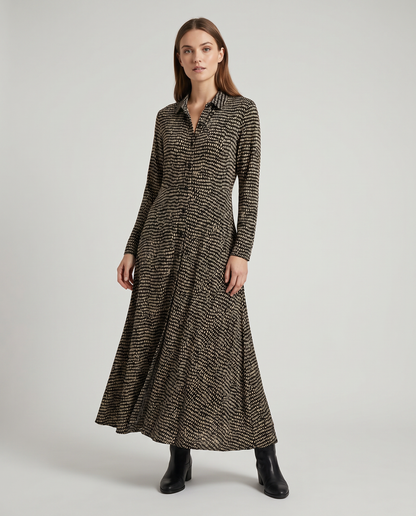 Damen Gemustertes Viskose Maxi Kleid | Bequem Fließendes Sommerkleid 2
