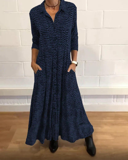 Damen Gemustertes Viskose Maxi Kleid | Bequem Fließendes Sommerkleid 4
