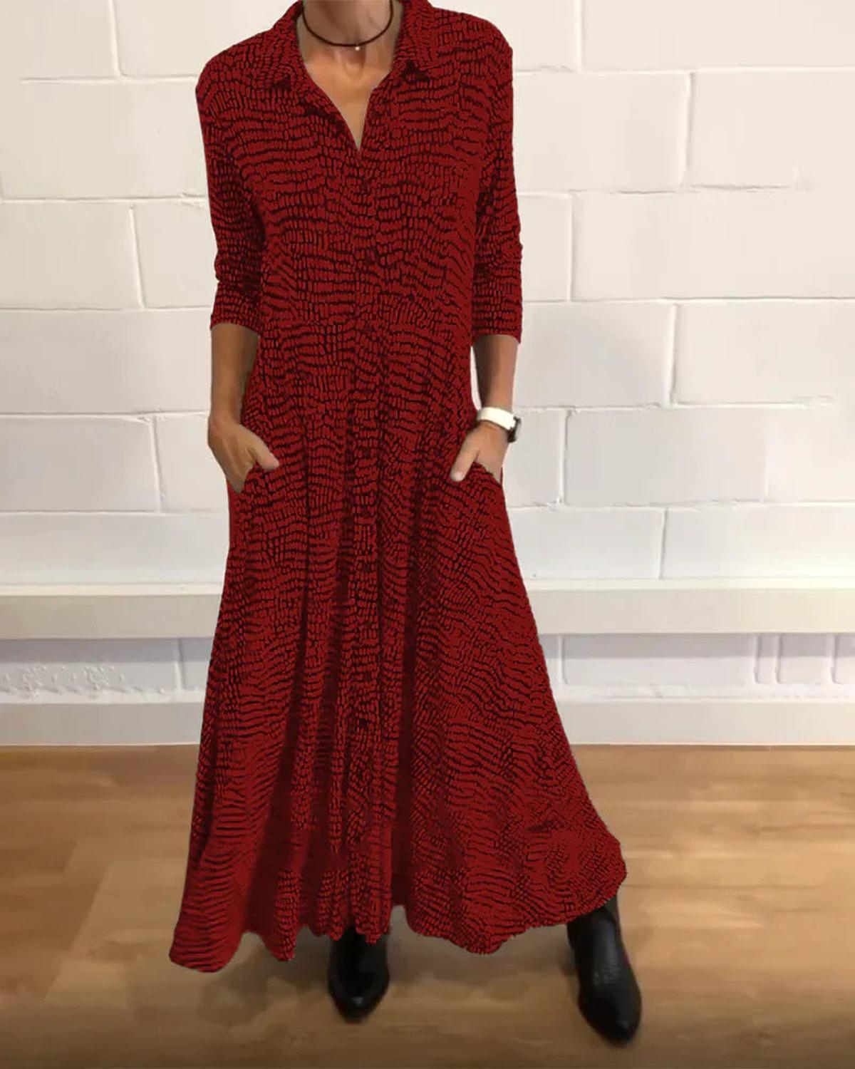 Damen Gemustertes Viskose Maxi Kleid | Bequem Fließendes Sommerkleid 5