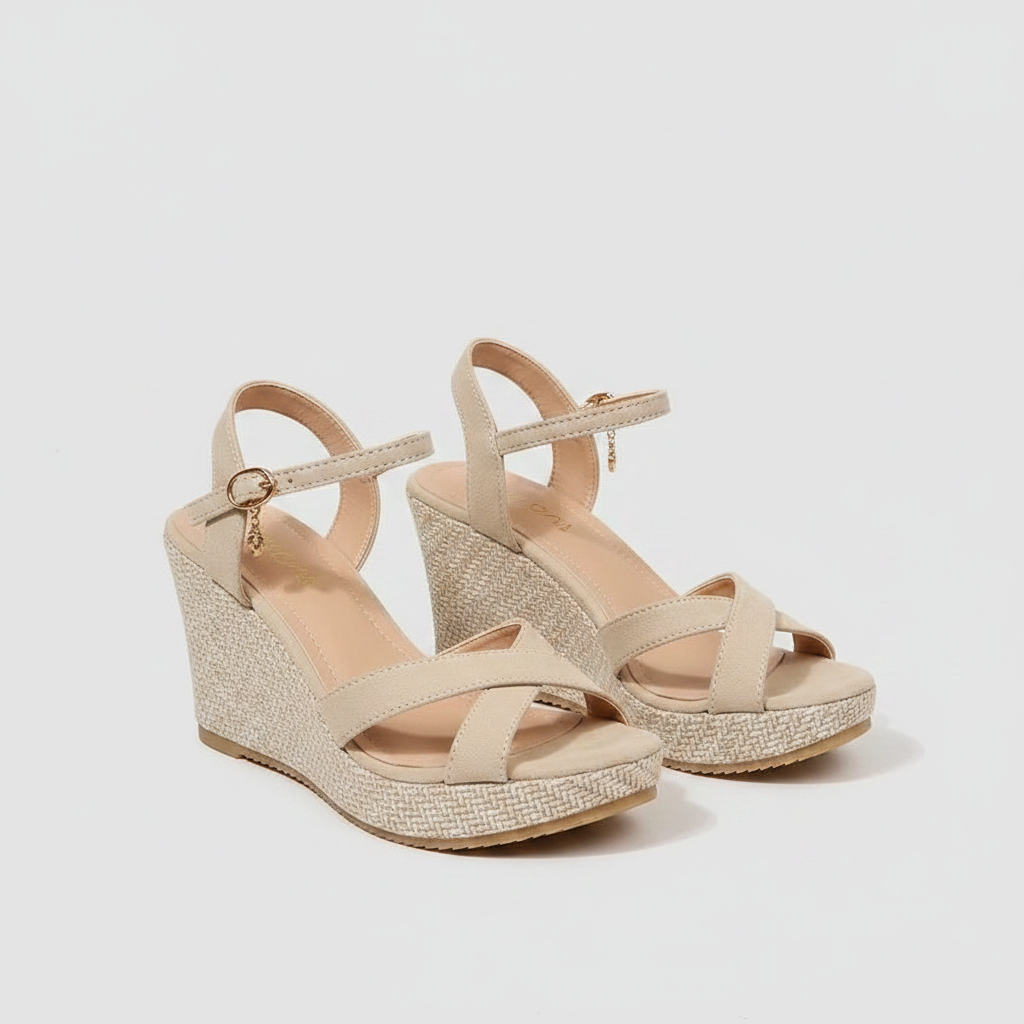 Damen Gepolsterte Keilsandalen | Bequeme Slip-On Sommerschuhe für den Sommer