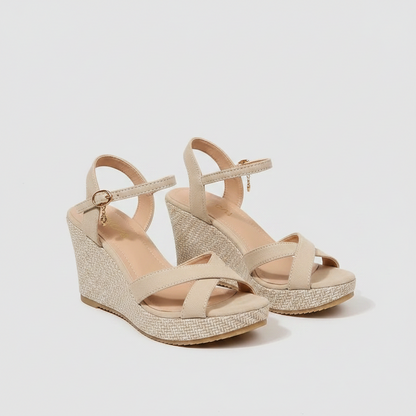 Damen Gepolsterte Keilsandalen | Bequeme Slip-On Sommerschuhe für den Sommer