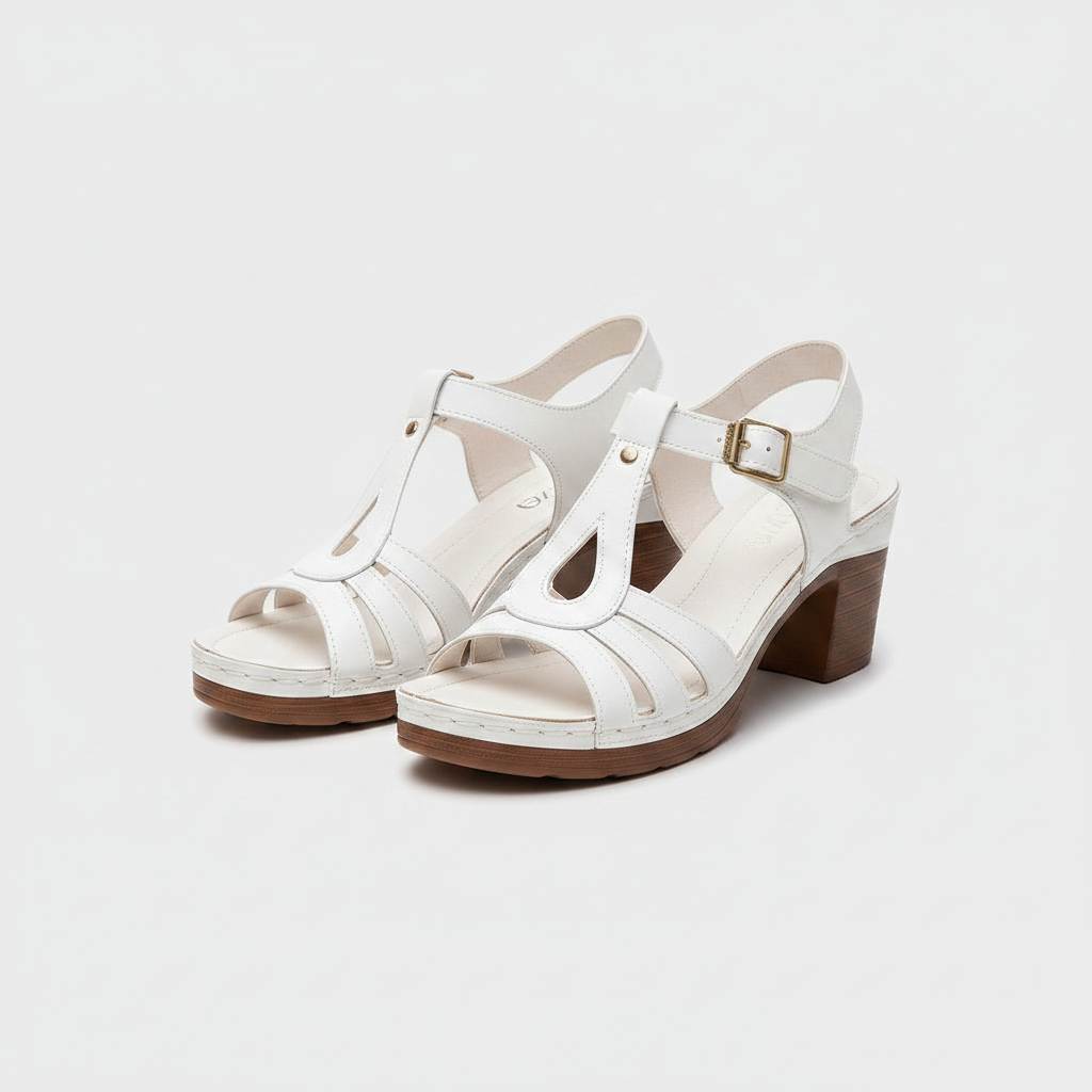 Damen Gepolsterte T-Riemen Sandalen | Elegante Sommerschuhe mit Blockabsatz