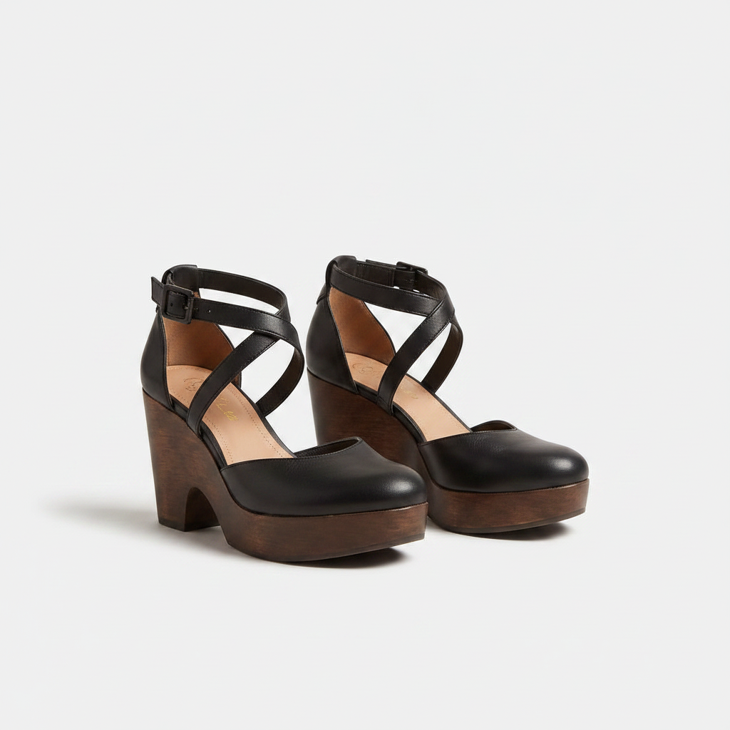 Damen Geschlossene Leder Keilsandalen | Elegante Plateau-Schuhe für den Sommer