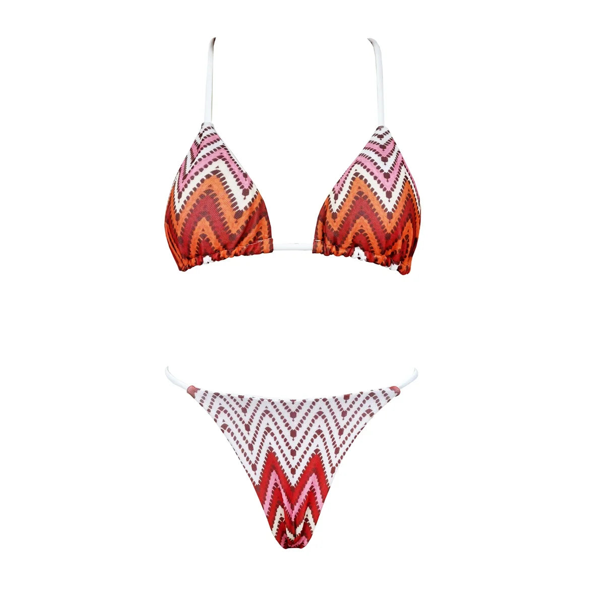 Damen Gestreifter Bikini Set | Sexy Bandeau Push-Up Badeanzug für Sommer