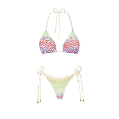 Damen Gestreifter Bikini Set | Sexy Bandeau Push-Up Badeanzug für Sommer