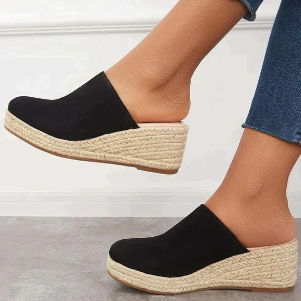 Damen Gewebte Espadrille Pantoletten | Elegante Slip-On Sommerschuhe für den Sommer