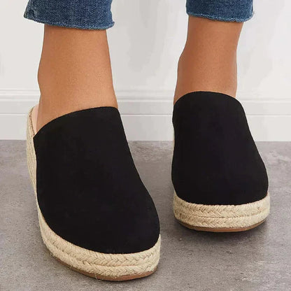 Damen Gewebte Espadrille Pantoletten | Elegante Slip-On Sommerschuhe für den Sommer