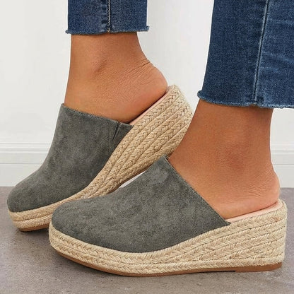 Damen Gewebte Espadrille Pantoletten | Elegante Slip-On Sommerschuhe für den Sommer