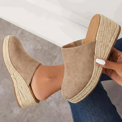 Damen Gewebte Espadrille Pantoletten | Elegante Slip-On Sommerschuhe für den Sommer