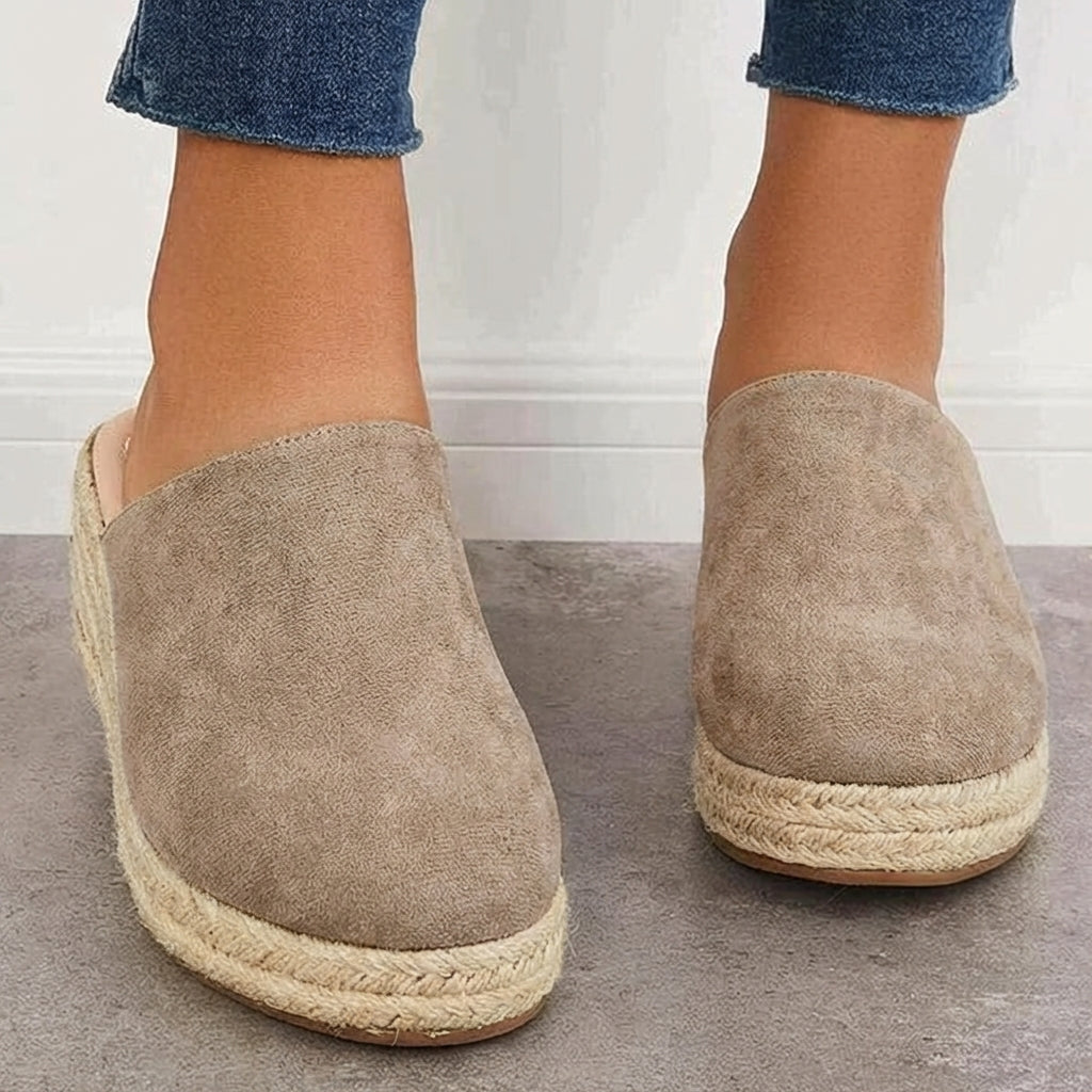 Damen Gewebte Espadrille Pantoletten | Elegante Slip-On Sommerschuhe für den Sommer